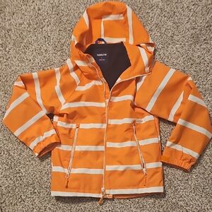 Top & Sky Kids - Orange and White Striped Hooded Jacket